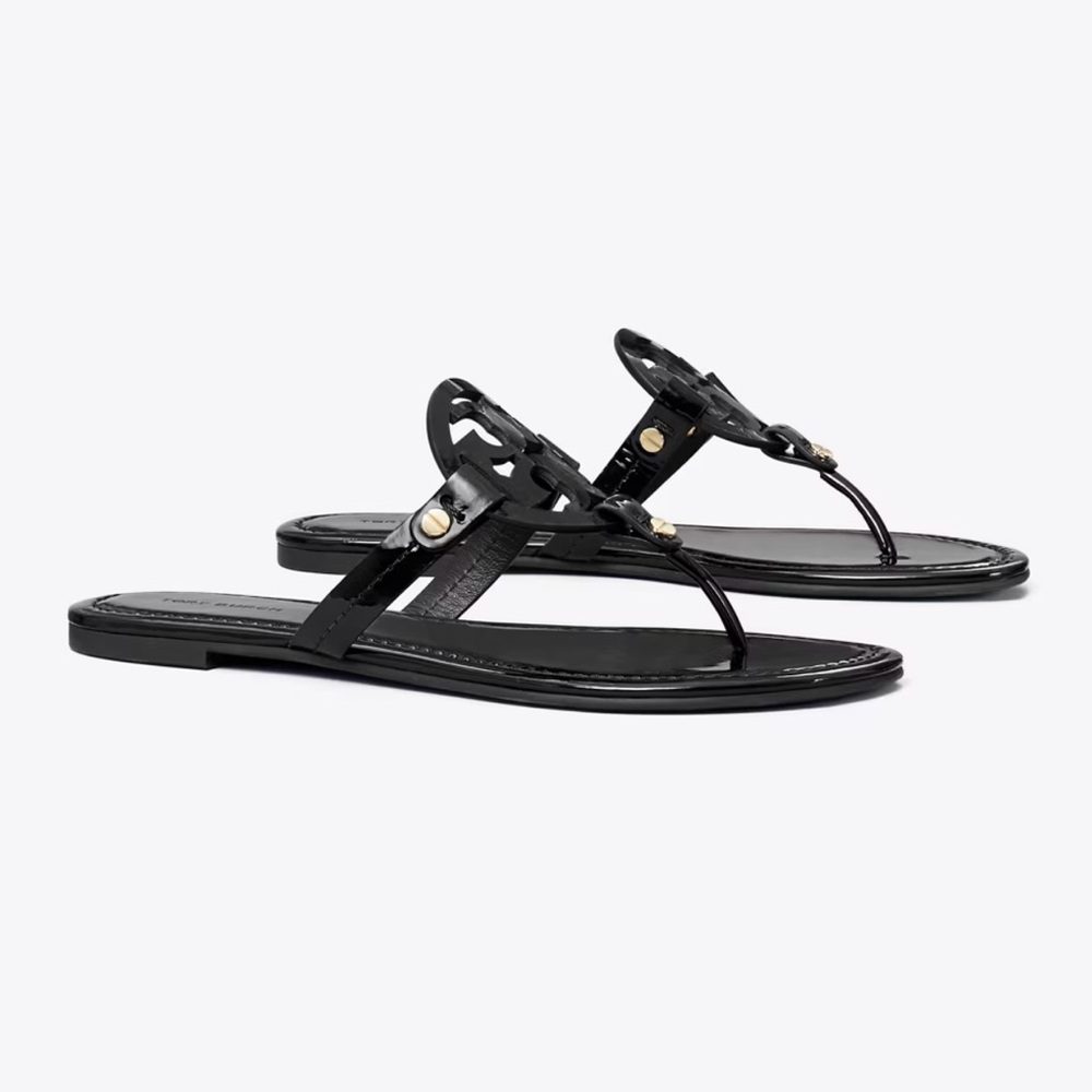 Tory Burch Black T-Strap Sandals